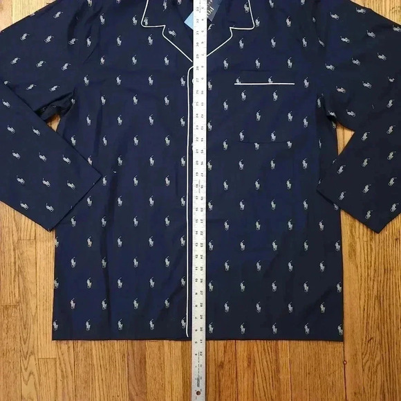Polo Ralph Lauren Mens Pajama Button Shirt Top Size Large Blue - Picture 4 of 5